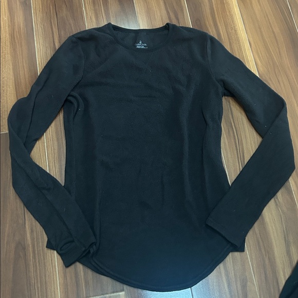 Small Cuddl Duds black fleece base layer lounge top - Picture 1 of 3